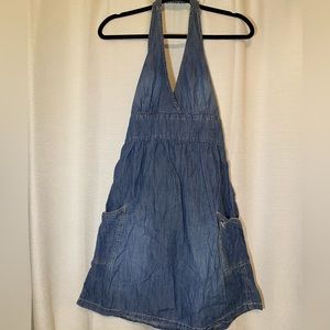 Halter denim dress